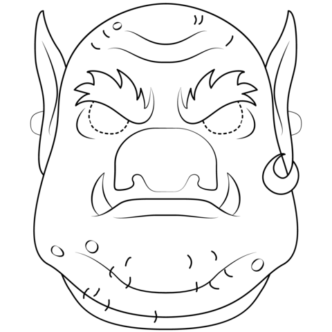 Troll Mask Coloring Page